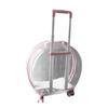 Cat Trolley Case Transparent Breathable Labor Saving Silent Moving Outdoor Rolling Pet Carrier for
