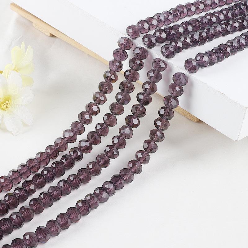 8mm Faceted Glass Crystal Flat Beads - Handmade DIY Bracelet Jewelry Accessories