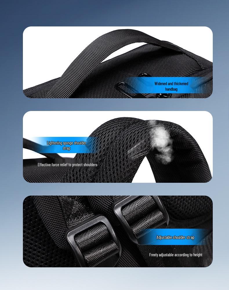 Men's High-End Expandable Backpack: Business Travel Laptop Bag, Lightweight and Stylish