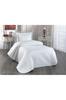 Estiva Queen Size Microcotton Bedspread 180x240 cm  Cream Color