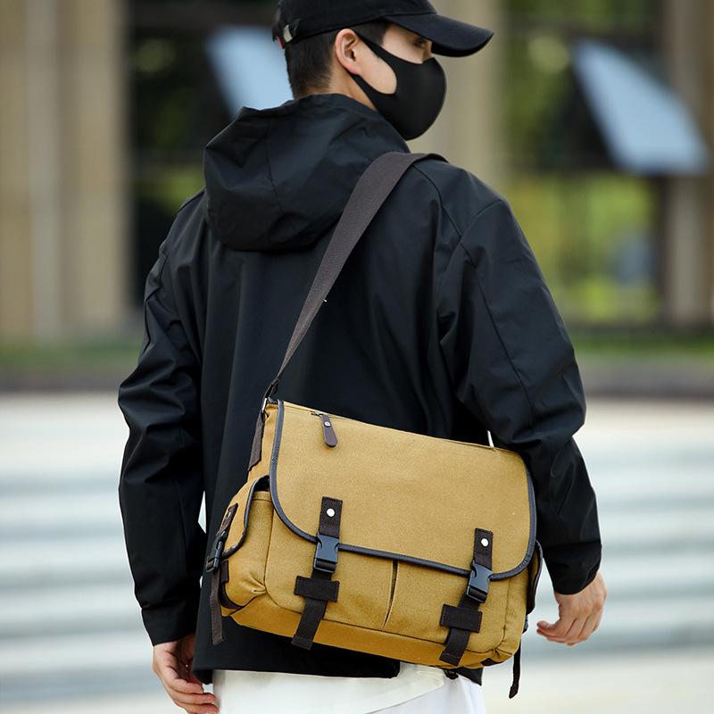 Men's Canvas Shoulder Bag Large Capacity Crossbody Bag