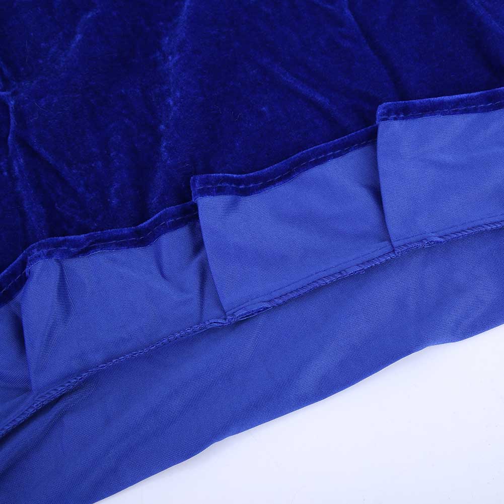 Pluszowa Tkanina Pokrowiec Przeciwkurzowy na Podwójny Stołek Pianinowy z Falbanką z Koronki (niebieski)