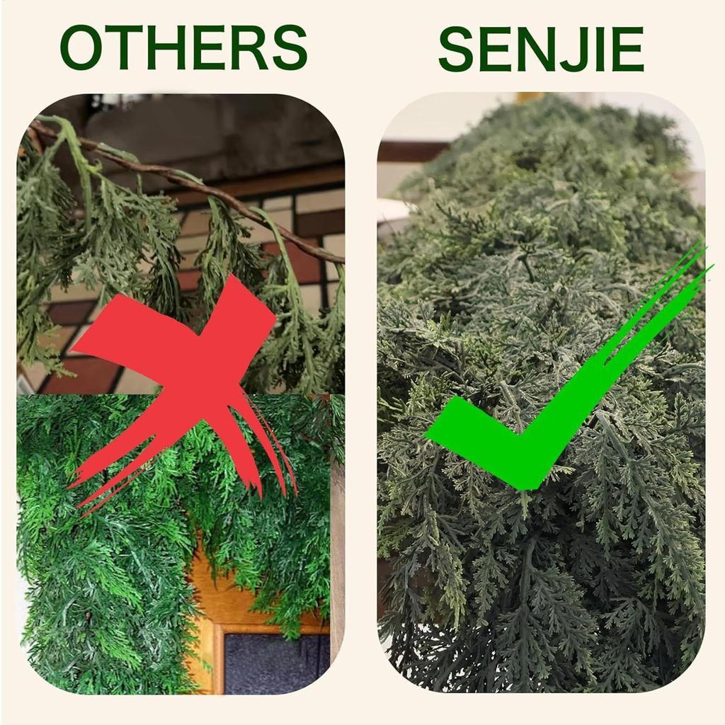 Світлодіодна різдвяна гірлянда 6 футів Штучна зелень з 90 вогниками Реалістична кипарисова гірлянда для вікна, каміна, святкового декору