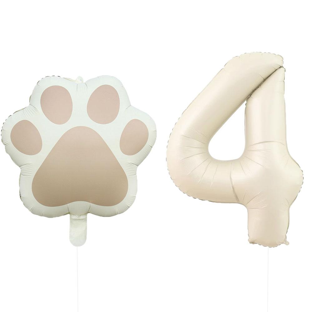 2 Pieces/Set Let Us Pawty Big Dog Paws Aluminum Balloons 32 Inch Figure 1 2 3 4 Year Old Birthday Party Decoration Balloon Baby