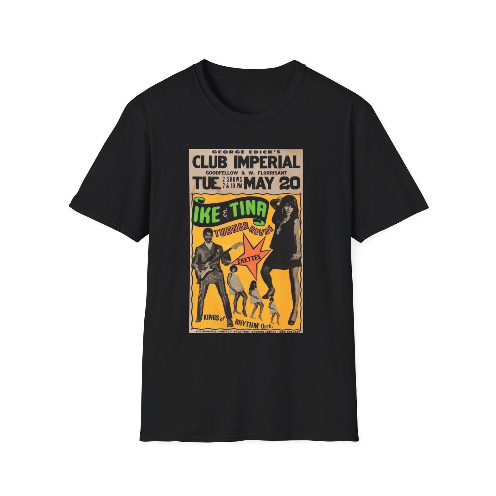 Ike and Tina Turner concert poster T-Shirt | Retro music tour design S