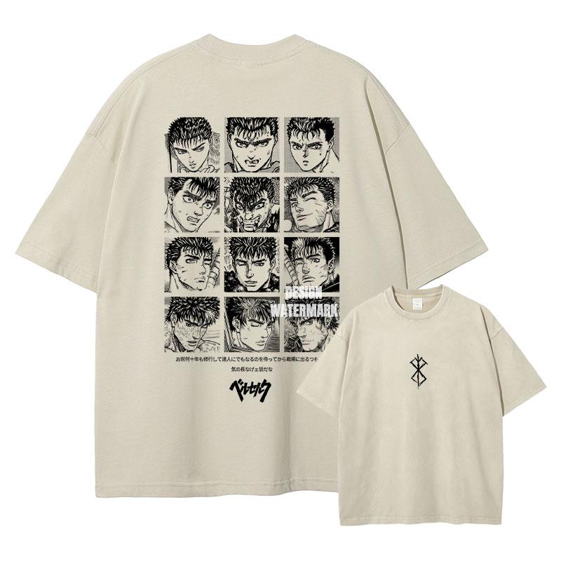 Berserk Manga Tričko Guts Grafické Tričko Pánské Dámské Oblečení Krátký Rukáv Trička Oversized Bavlněné Tričko