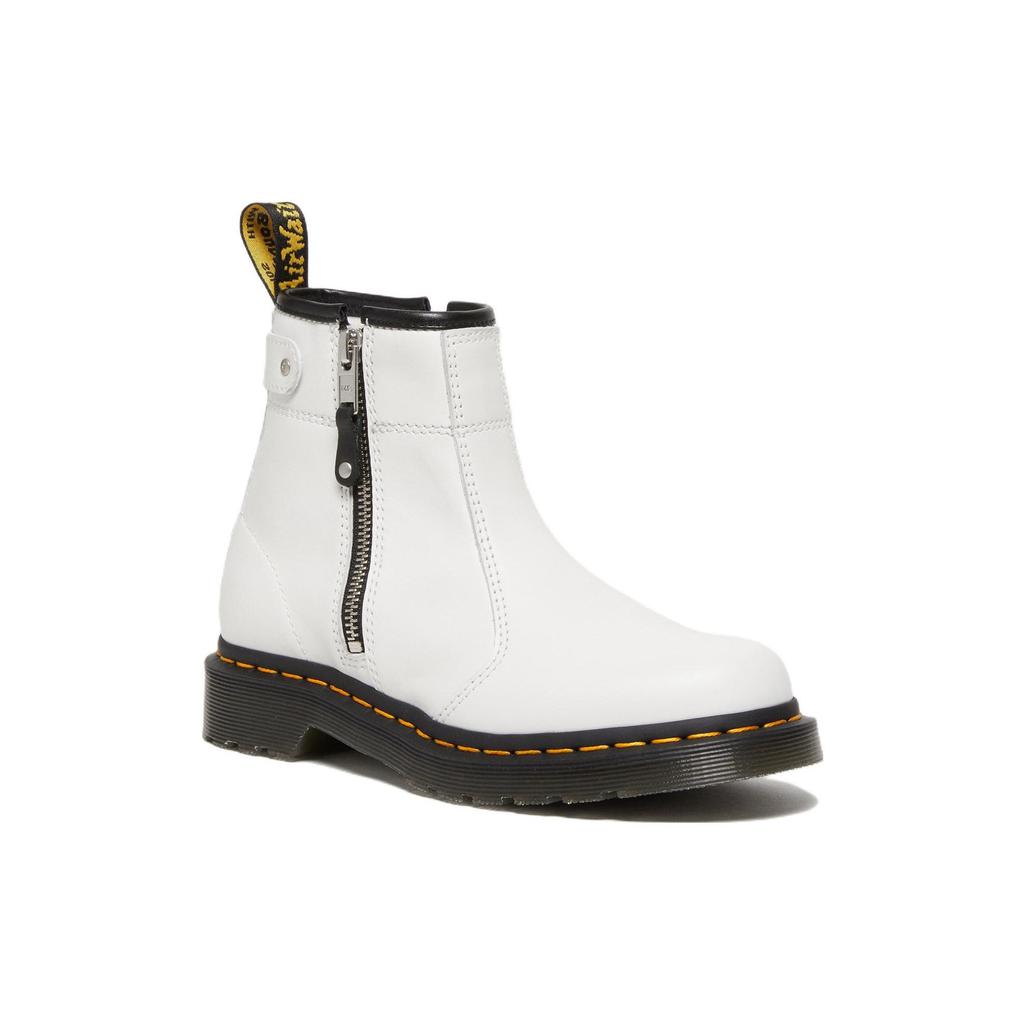Dr. Martens Leather Short Ankle Boots Women Boots White 27618100
