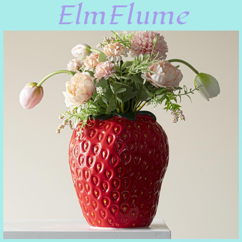 Vase Ceramic Vase Strawberry Cartoon Fruit Floral Arrangement Accessories Hydroponics Terrarium Home Decoration Accessories