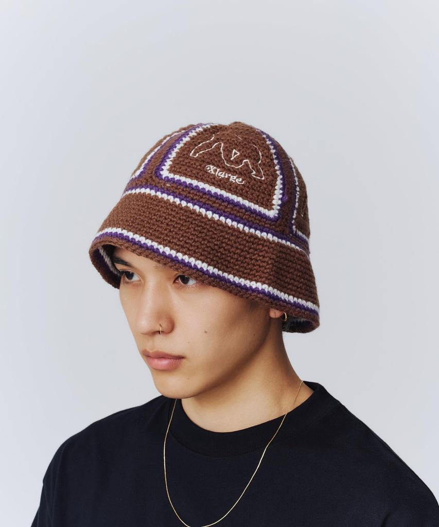 [Extra Large] Hat CROCHET BELL HAT Men's BROWN