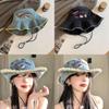 Hello Kitty Denim Fisher Hat With Wide Brim Sun Protection For Summer Outings