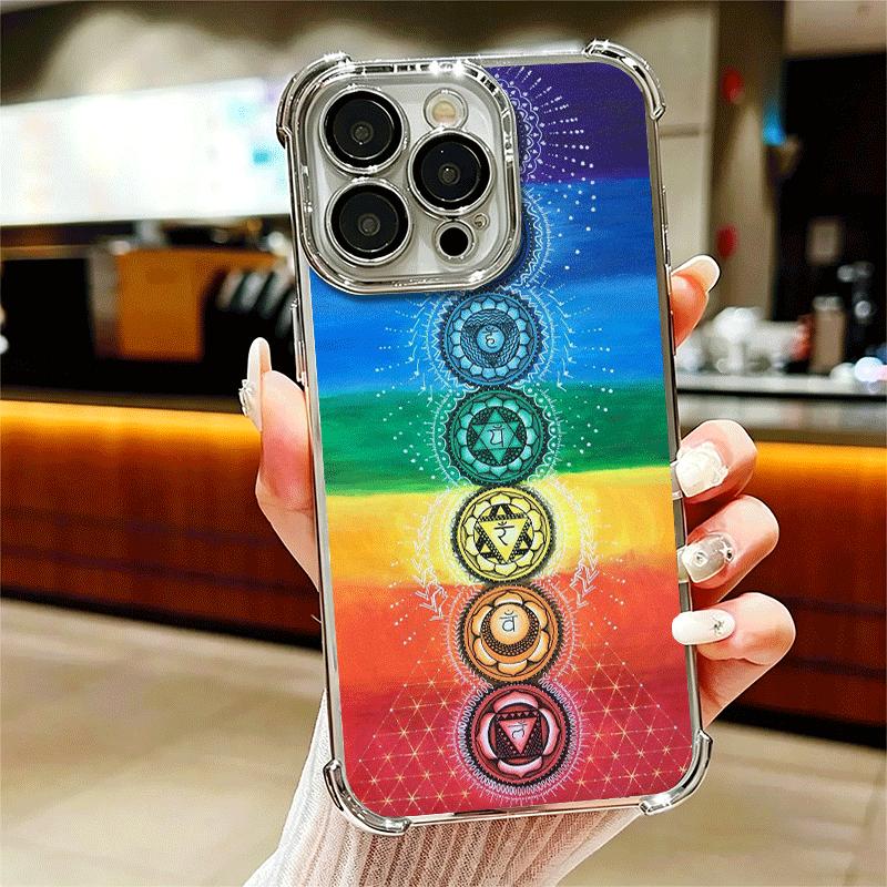 

Yoga Chakra Spiritual Energy Universe Soft Phone Case For iPhone 15 16 17 Air 14 Pro Max 16E Plus 13 12 Mini Plating Anti-Fall F iPhone 16 Pro