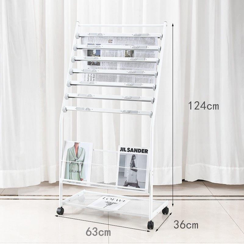 Newspaper & Magazine Display Stand with Brochure Holder for Office Organization and Storage
