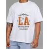 Weißes T-Shirt mit California La College League Los Angeles Print für Freizeitkleidung
