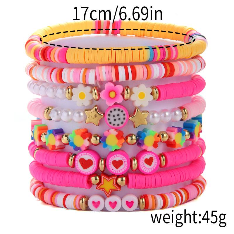 Valentine's Day Bracelet Love Soft Pottery Flower Letter Beaded Bracelet Bracelet Jewelry Set