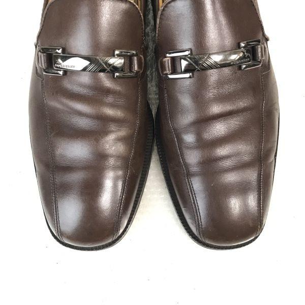 Burberry Leder Slipper Herren 24.5 Braun Karofutter(GEBRAUCHT)