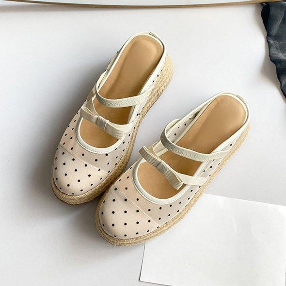 

thick-soled inner height-increasing slope heel fisherman shoes bag head half slippers women wear new one-pedal cool slippers in summer 35