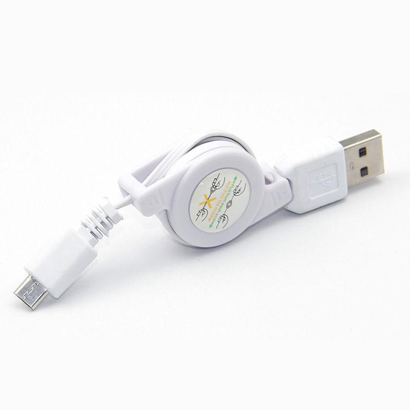 1m V8 Einziehbares Kabel USB zu Micro USB Kabel Tragbares Kabel USB A zu USB 2.0 B Ladekabel Einziehbar für Android Telefon