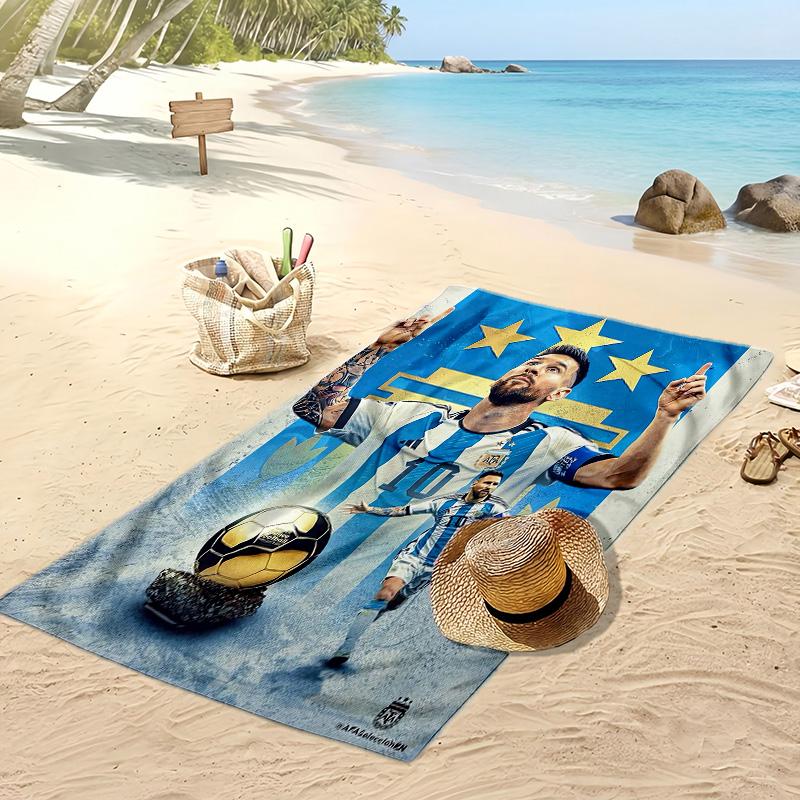 Lionel Messi Printed Beach Towel Quick Dry Soft TowelPortable Large Rectangular Beach Blanket for Travel Swimming Pool