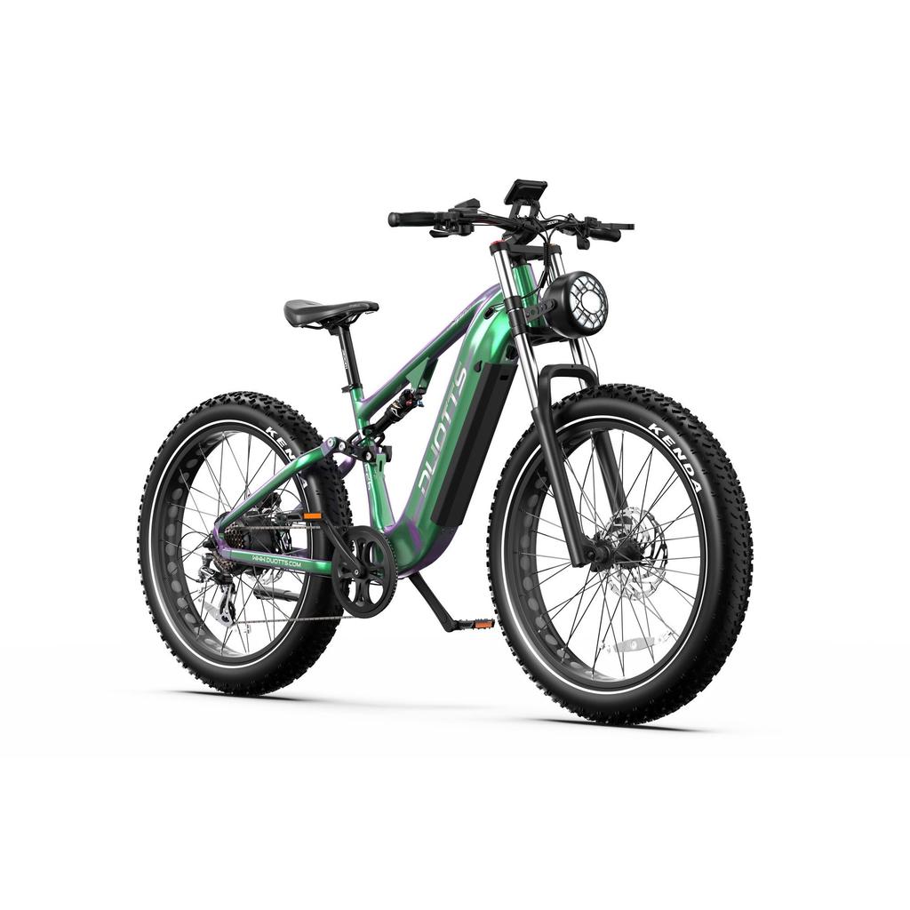 Bicicletta elettrica Duotts E26, motore da 750W, batteria da 48V 20AH, velocità massima 55 km/h, autonomia 120 km, pneumatici da 26x4.0 pollici