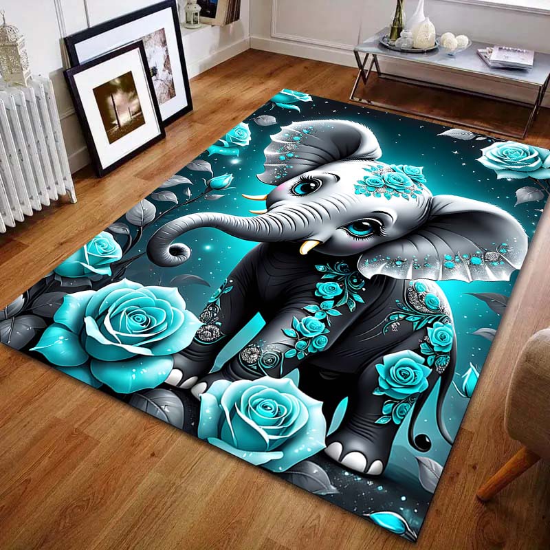 

Fantasy Baby Elephant Print Carpet for Bedroom Living Room Bedside Sofa Floor Mat Modern Home Decor Area Rug for Gifts 40x60cm (16x24in)