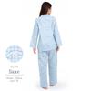 SAZAC Cinnamoroll Shirt Cotton Long Sleeve and Pants Gingham Cinnamoroll Pajamas, 100% Broadcloth, Women's Set, Loungewear, (Sax/L/SAN1780)