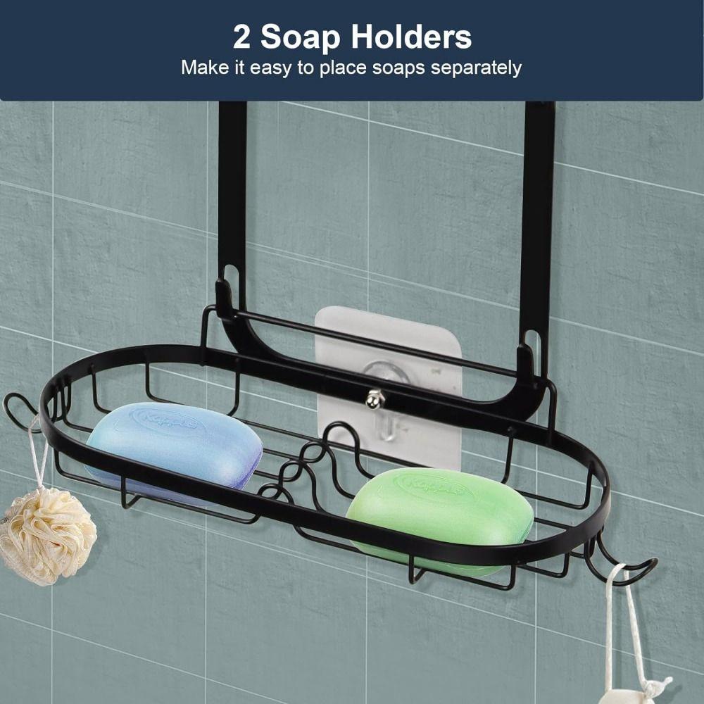 Anti-Swing Hanging Shower Basket Rustproof Soap Holder Durable Over Shower Head Organizer  Bathroom