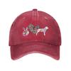 Peace Love Dog Silhouette Tie Dye Leopard Print Baseball Cap Unisex Casual Adjustable Cotton Hat
