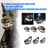 Dog Costume Muzzle with 3D Devil Face and Faux Teeth, Adjustable Head Strap for Halloween Parties and Pet Photoshoots