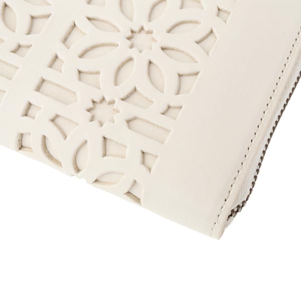 Runde lange Brieftasche mit Cutwork in Weinrot [Genten]