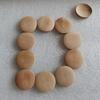 30pcs Wooden Landscape Decorations, Round In Shape Measuring 3.5 X 5 Cm, Featuring One Concave Side and One Convex Side, Ideal for DIY Projects.