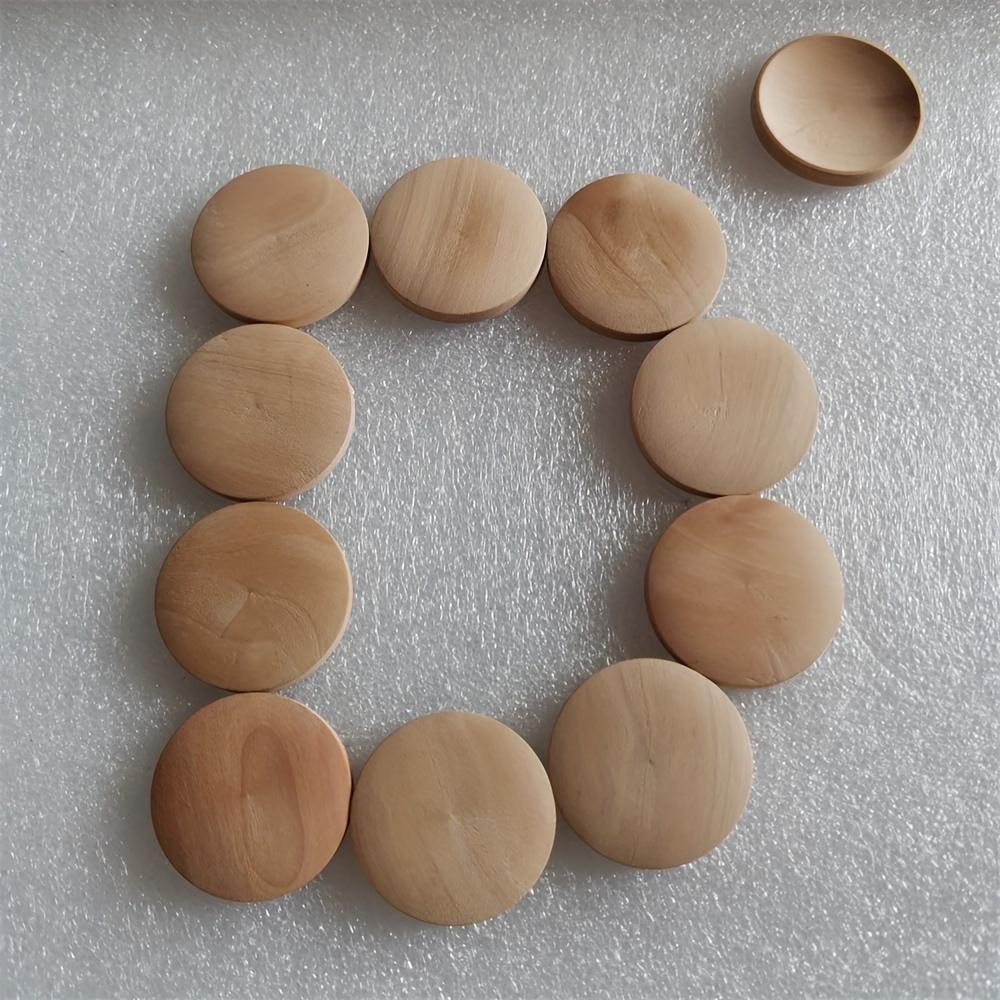 30pcs Wooden Landscape Decorations, Round In Shape Measuring 3.5 X 5 Cm, Featuring One Concave Side and One Convex Side, Ideal for DIY Projects.