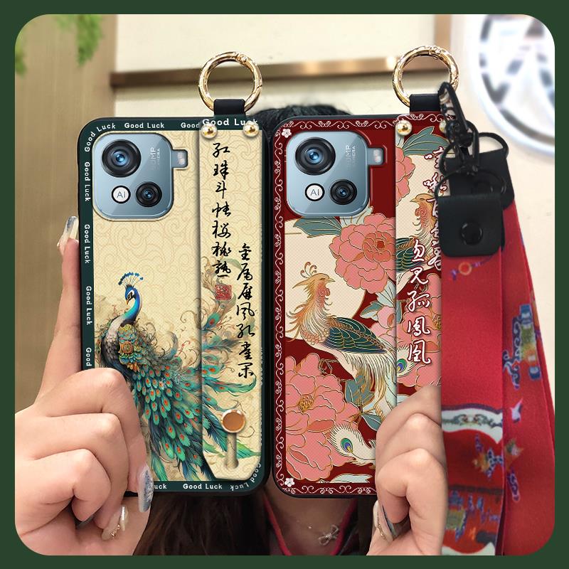 Durable Elderly Lady Phone Case For Blackview Oscal C80 Back Cover Waterproof Ring Silicone Phone Holder Fashion Lanyard