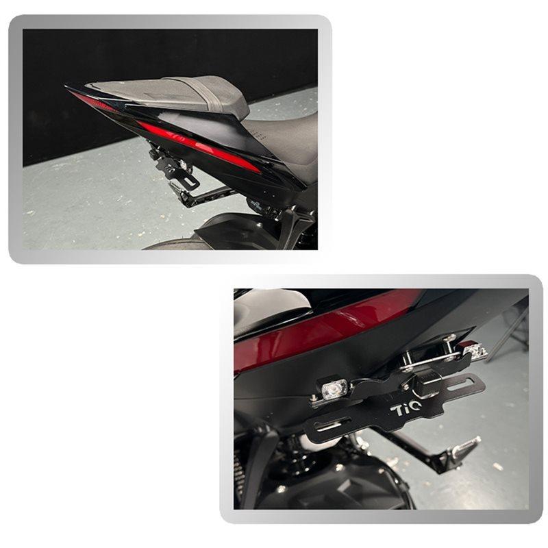 For ZONTES 703R 703RR Motorcycle License Plate Holder With Rear LED Turn Signal Tail Light Tidy Fender Eliminator