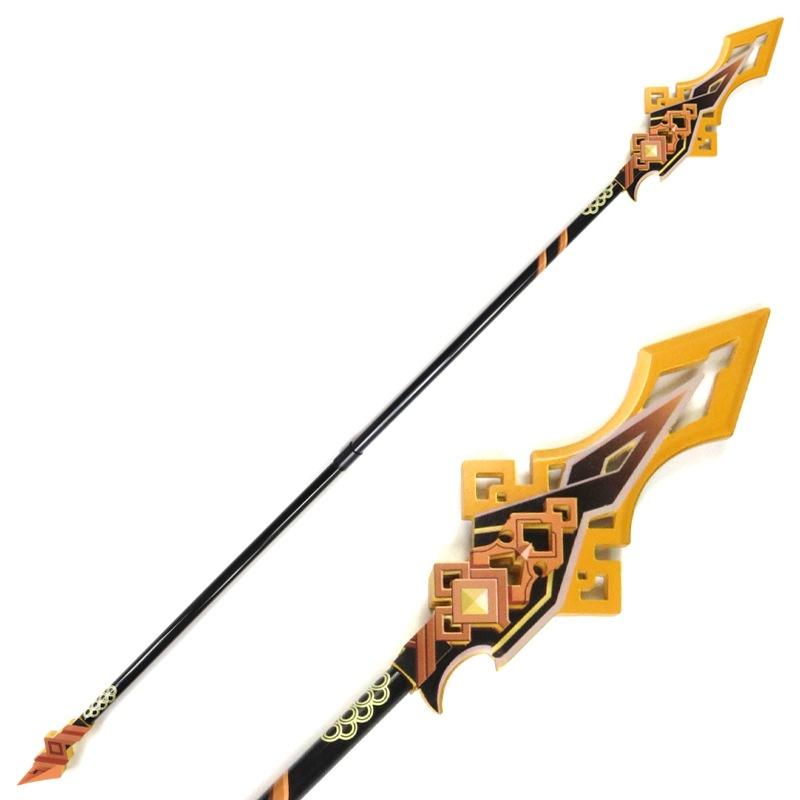 Large Zhongli Spear Katana Chinese Sword Anime Genshin Impact Cosplay Prop Ninja Real Size Japanese Katana Samurai Sabre Kid Toy