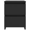 VidaXL Table de chevet 30x30x40 cm, Bois reconstitué, Noir, 2 tiroirs coulissants, Armoire de chevet, Support téléphone, 800515