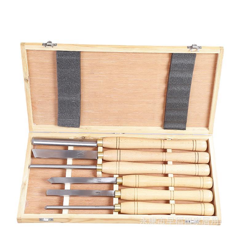 6 PCS Turning Knife Beech Handle Woodcut Knife Practical Craftsman Woodworking Turning Knife Multi-purpose Carving Tools
