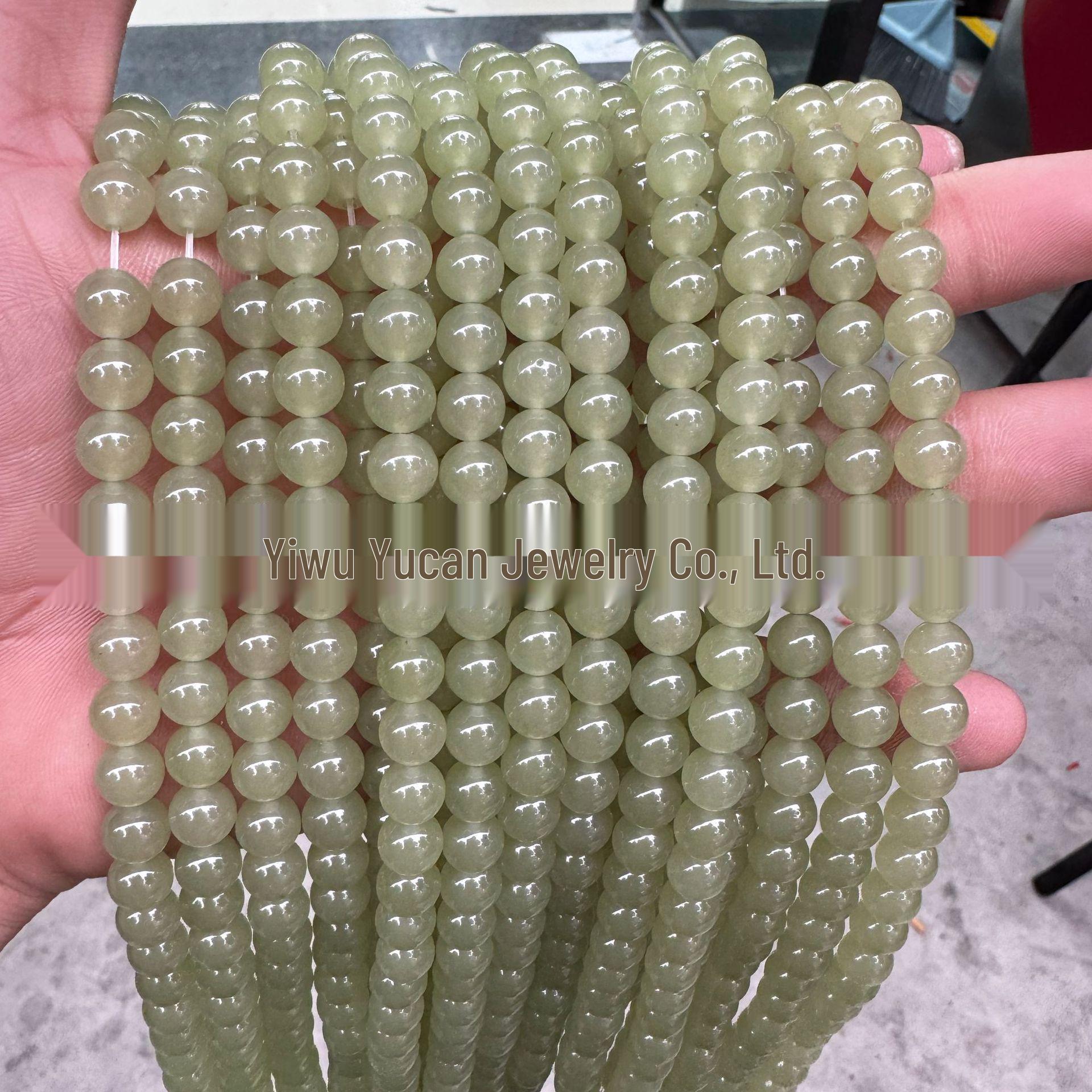 Optimized Blue Water Chalcedony Loose Beads - Semi-finished Round Beads for DIY Projects 6mm (Approx. 60 beads) Strand