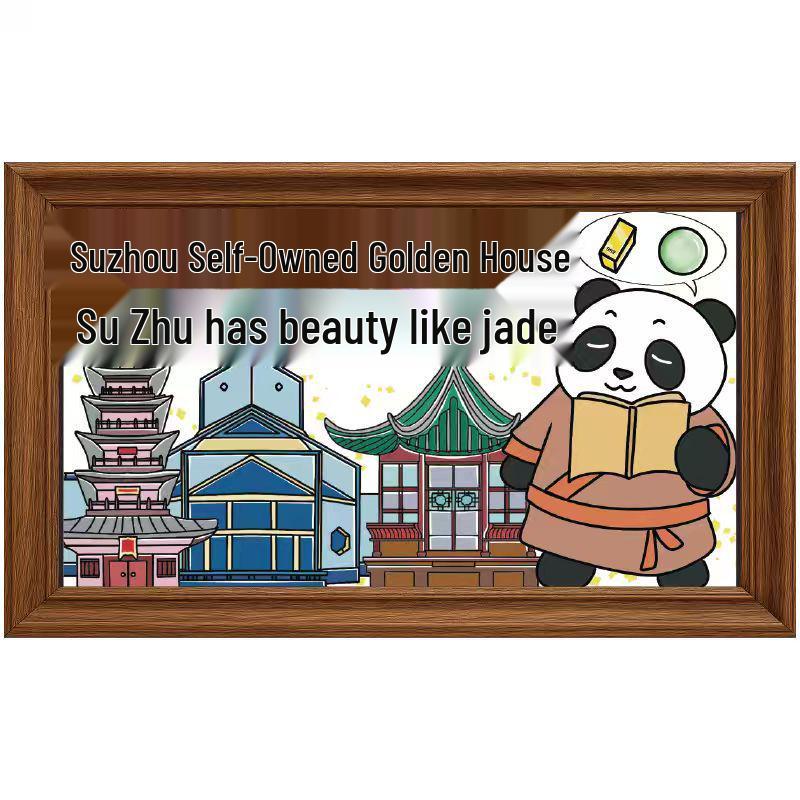 Nanjing and Suzhou Wooden Magnet: Cultural Travel Souvenir Decorative Sticker
