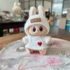 Roztomilé doplňky pro panenku Labubu Bunny s pleteným oblečením, králičími ušima, kloboukem a svetrem se srdíčkem pro sběratele hraček, oblečení pro Labubu
