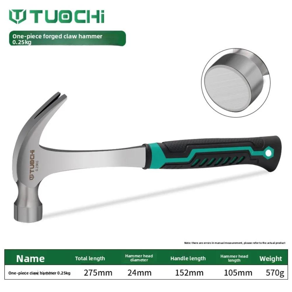 Integrated Claw Hammer, Hardware Tool Small Iron Hammer, Round Head Household Woodworking Hammer,  Nail Pulling Hammer