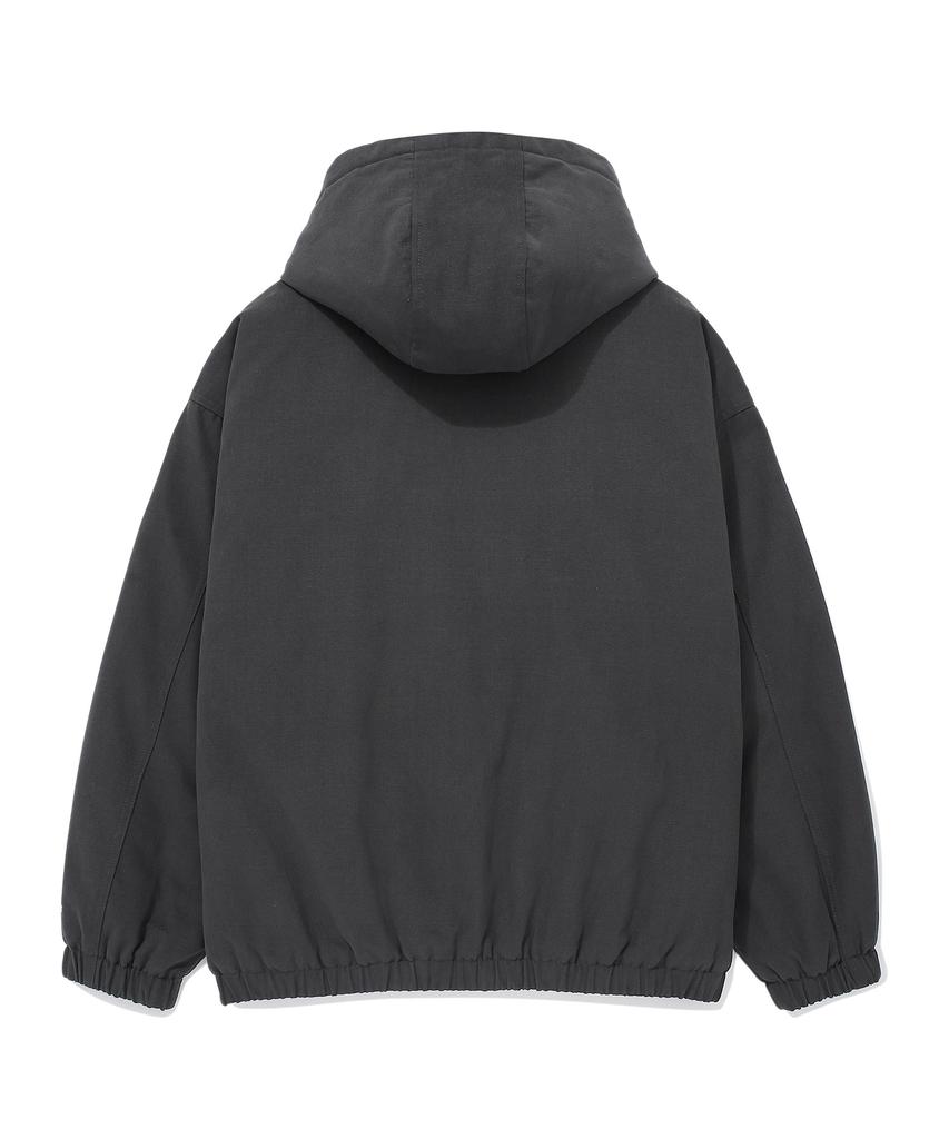 COVERNAT C Logo Heavy Oxford Hoodie Jacket Charcoal