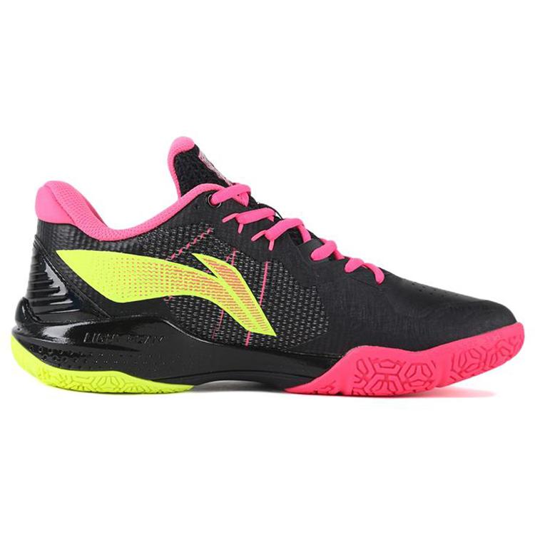 New LiNing Thunder Cushioned Slip Resistant Abrasion Resistant Breathable Low Top Badminton Shoes Men's Black AYAR037-2