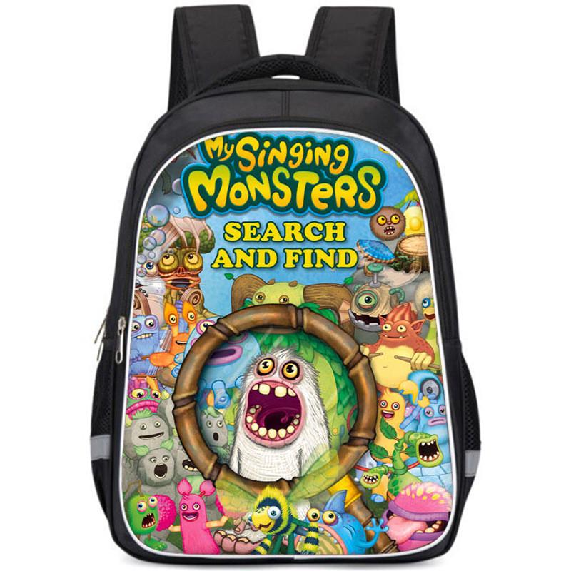 Durable Nylon My Singing Monsters Backpack With Vibrant Prints For School Kids