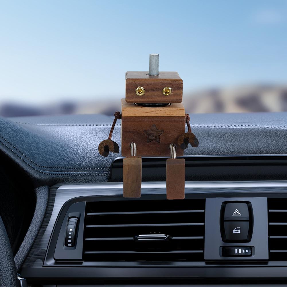 

Magnetic Shaking Wooden Man Figurine Car Air Outlet & Dashboard Decor Ornament HandCrafted Leg-swinging Statue Car Lovers Gifts