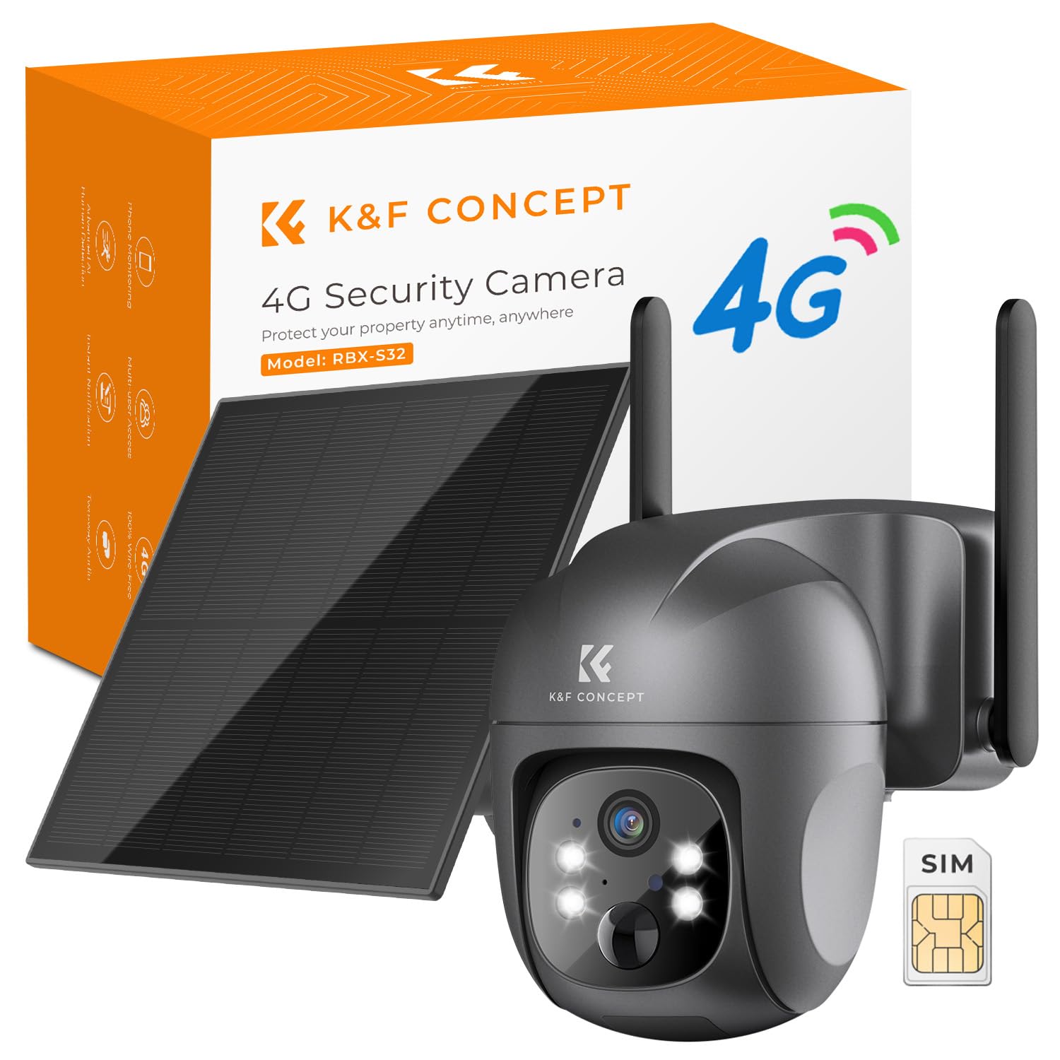 

Концепція навколишнього середовища Камера безпеки Сонячна камера 4G Камера SIM-камера 4MP PIR Виявлення людського тіла Повністю бездротова PTZ Нічна кольорова фотографія Додаток Голосове сповіщення сірий колір