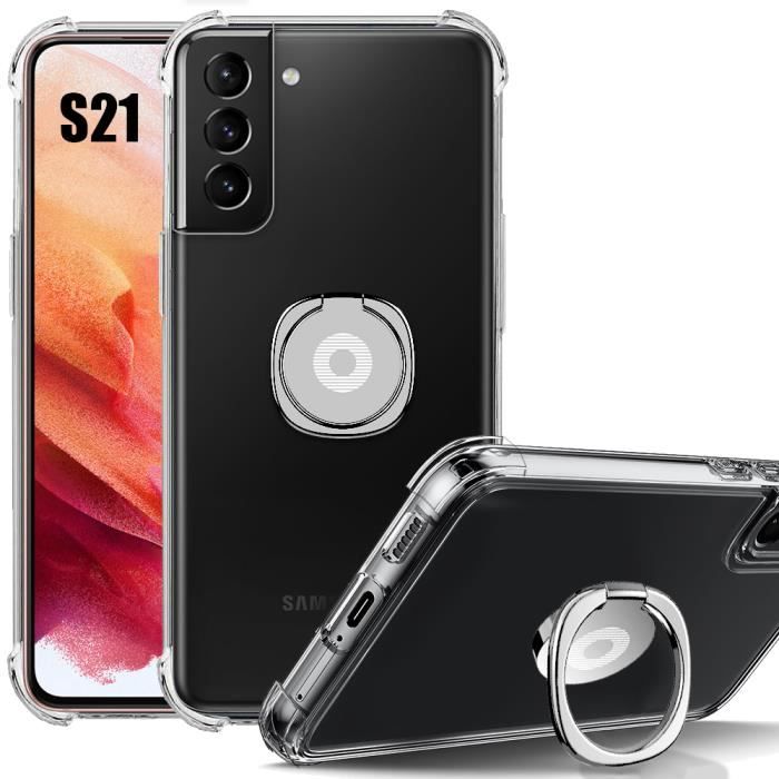 Case for Samsung Galaxy S21 - Silicone - Shockproof - Slim - Transparent - Built-in Stand