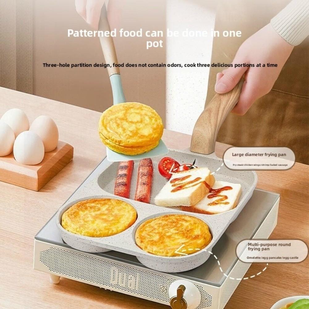 2 In1 Fried Egg Steak Fry Pan Small Mini Hamburger Pan Breakfast Egg Pan  Gas Induction Cooker
