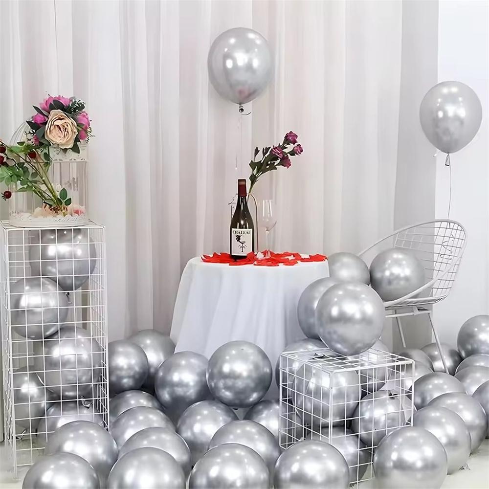 36pcs 12inch Balloon Bundle Set Gold Silver Metal Baloon Black Confetti Ballons Wedding Birthday Party Decorations Baby Shower