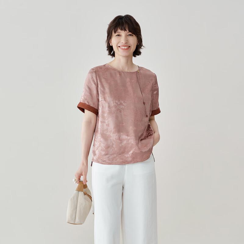 Women s New Chinese Style Silk Blend Jacquard Blouse L