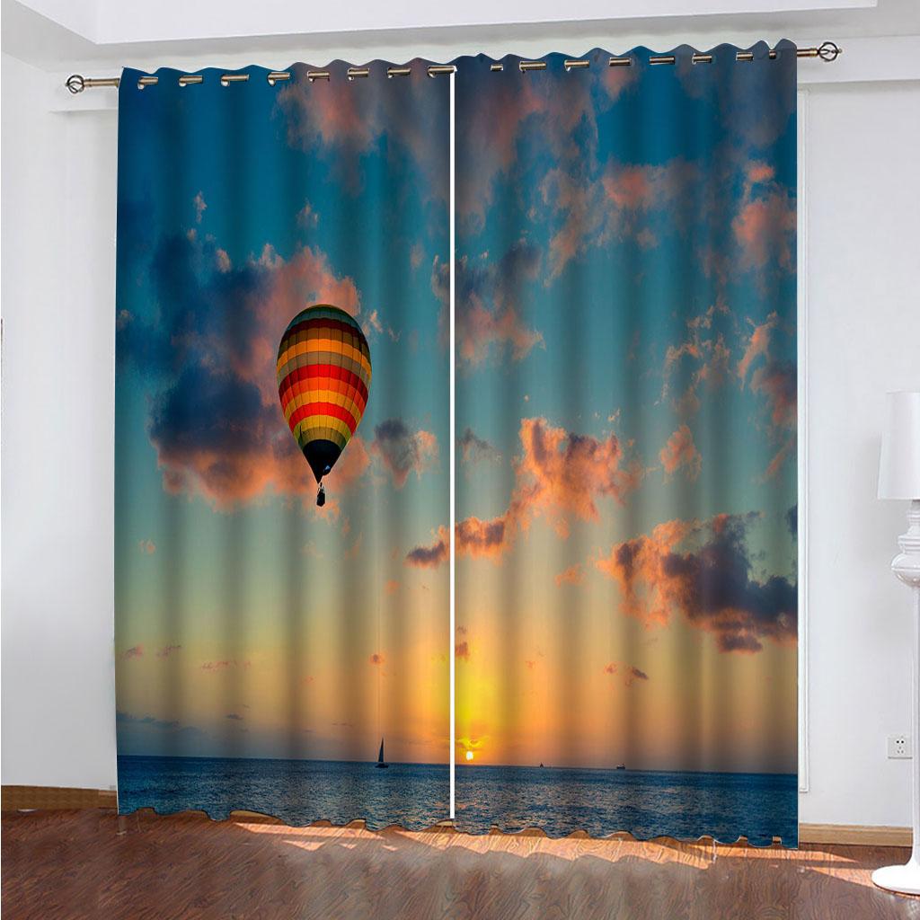 

Nordic Curtain 3D Воздушный шар занавес для ресторанов, общественных мест, гостиных, спален, офисов, Cortina, затемняющие шторы W70xH160cmx2&Grommet Top